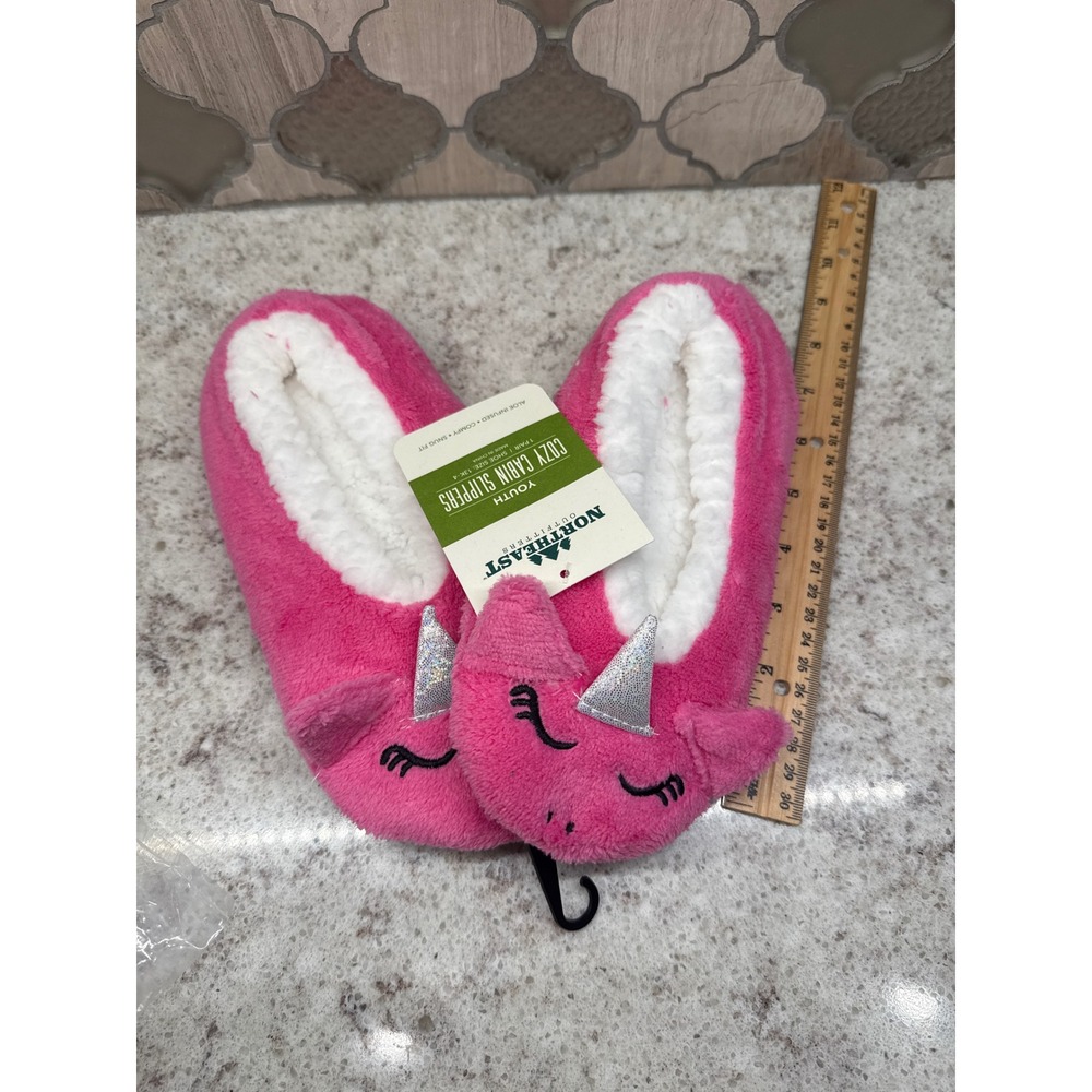Northeast Outfitters Youth Pink Unicorn Cozy Cabin Slippers Aloe Infused‎ Small